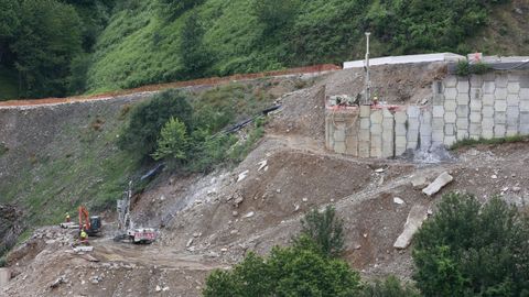 Imagen de los trabajos de reconstrucción del viaducto.