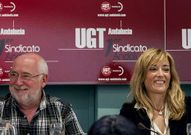 Ferrer y su sustituta al frente de UGT Andaluc�a, Carmen Castilla.