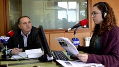 Jos� Manuel L�pez Varela y Mar Varela, ayer en Radio Voz