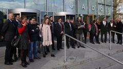 Los jueces ourensanos -en la imagen, en la lectura de un manifiesto a finales del a�o pasado- tienen una cita con las urnas