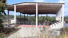 Instituto de Porto do Son, a la espera de su arreglo tras ser derribado por un temporal en el 2024