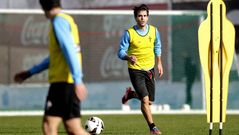 Borja Oubi�a, en el entrenamiento del Celta