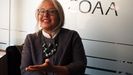 Zaida Muxi, en la sede gijonesa del Colegio Oficial de Arquitectos de Asturias