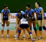 Las jugadoras del Zalaeta, durante una presentaci�n.