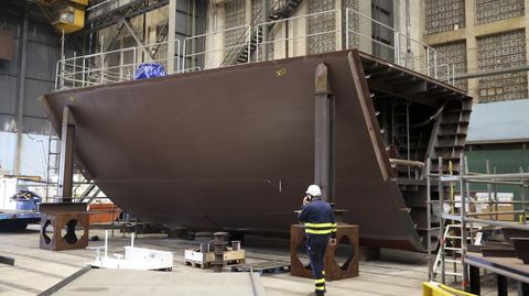 Construcción de las fragatas F-110, en una foto de archivo en Navantia Ferrol
