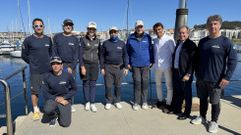 De izquierda a derecha: Alberto Viejo, Ricardo Lorenzo, Jane Abascal, la infanta Elena, Pedro Campos, Juan Carlos I, Jordi Xammar, Sito Pons y Roi lvarez