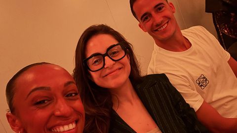 María Cordero, con Ana Peleteiro y Lucas Vázquez