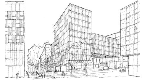 Recreacin de la nueva avenida Casanova de Eirs, un vial mixto que conectar el parque de Oza con el de Eirs.