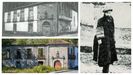 Arriba a la izquierda, el pazo en los años ochenta antes de sufrir un incendio. Abajo, situación actual del inmueble. A la derecha, Valle-Inclán durante la etapa en la que habitó en la vivienda