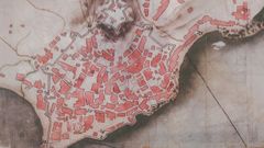 Plano de la villa de Vigo de 1773, con apuntes realizados por Jaime Garrido en su libro Vigo amurallado. Origen y evoluci�n hist�rica