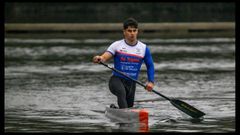 Pedro Torrado, en el embalse asturiano de Trasona.