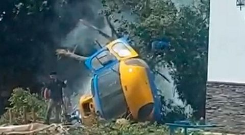 Estado del helic�ptero tras el impacto
