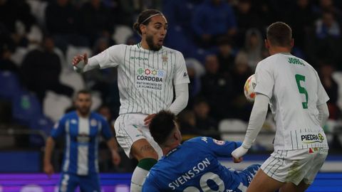 Dragi Gudelj, en un lance del Deportivo-Crdoba disputado en diciembre en Riazor