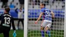 Steven gol Real Oviedo Granada Carlos Tartiere.Steven, tras anotar el gol de la victoria frente al Granada