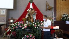 Imagen de la misa celebrada en Agui�o el pasado a�o