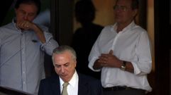Michel Temer, l�der del PMDB, hoy en Brasilia