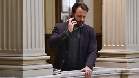 El presidente del grupo parlamentario popular, Alvaro Queipo, antes del inicio de la reuni�n de la Junta de Portavoces