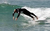 Louzn demostr que ya no es un novato en esto del surf y fue el que mejor se mantuvo sobre la tabla.