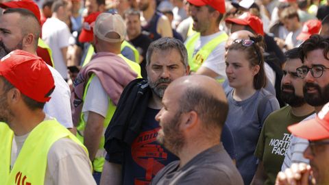La manifestaci�n del metal por el centro de Ferrol