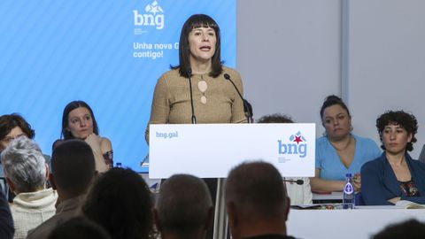 Ana Pont�n, durante su intervenci�n ante el consello nacional del BNG.