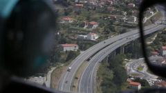 Imagen a�rea de la AP-9 desde el radar del Pegasus, en direcci�n a Pontevedra