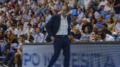 Luis Casimiro durante un partido en el Pazo de esta temporada