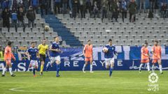Gol Carlos Hernandez Javi Hernandez Real Oviedo Rayo Majadahonda Carlos Tartiere.Carlos Hern�ndez celebra su gol ante el Rayo Majadahonda
