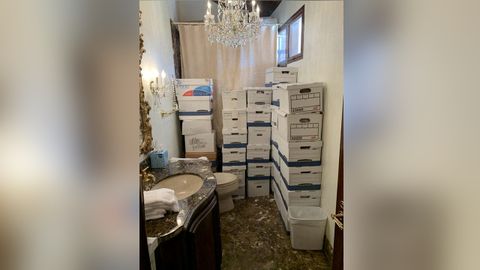 Imagen de las cajas que Trump se llev� de la Casa Blanca, distribuida por el departamento de Justicia estadounidense