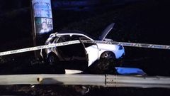 El Seat Ibiza se salió de la avenida de Alfonso Molina y fue a chocar contra una de las columnas del viaducto, en la zona de San Cristóbal