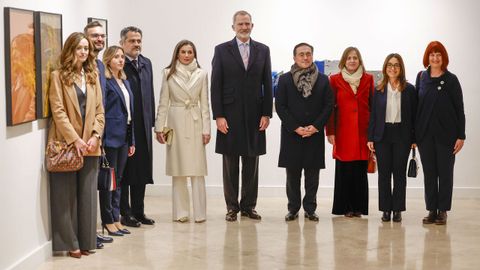 Los reyes y el ministro de Exteriores, este martes en Roma durante un encuentro con la Asociacin de Hispanistas Italianos