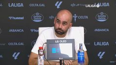 El entrenador del Celta, Claudio Gir�ldez, en la rueda de prensa posterior al empate ante el M�laga.