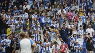 Los aficionados del Deportivo, durante un encuentro esta temporada en Abanca Riazor