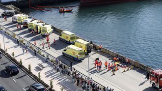 Imagen de archivo de un simulacro de emergencias en el puerto de Vigo