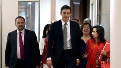 Pedro S�nchez, con el grupo parlamentario socialista