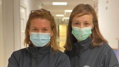 Las coordinadoras de la campa�a de vacunaci�n en Ourense, Josefa Rodr�guez y Ver�nica Civeira