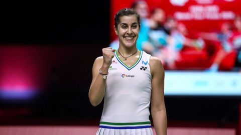 Carolina Mar&iacute;n, durante un partido en un torneo de Bangkok.
