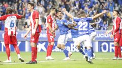 Gol Alanis derbi Real Oviedo Sporting Carlos Tartiere.Alan�s celebra el 2-0 ante el Sporting
