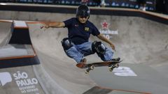 Julia Benedetti, durante su participaci�n en el Mundial de skate en S�o Paulo.