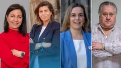 Los candidatos en Betanzos: Mar�a Barral (PSOE), Cecilia V�zquez (PP), Amelia S�nchez (BNG) y Javier Manigrasso (VOX)