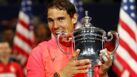 Nadal celebrando su US Open de 2017, en el que gan� a Kevin Anderson en la final