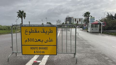 Una calle cortada en Marruecos por las inundaciones