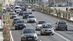 Tr�fico denso en la entrada a Vigo desde Nigr�n.