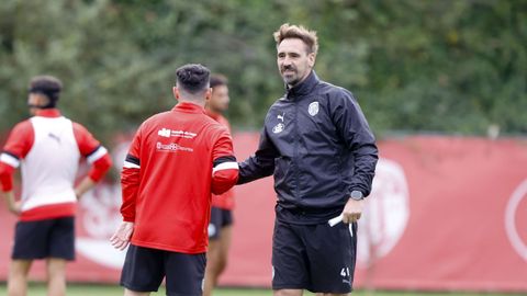 Borja Fern&aacute;ndez durante un entrenamiento con el Lugo