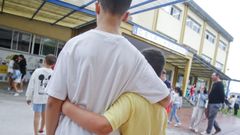 Imagen del primer d�a de curso en el colegio de A Solaina, Nar�n