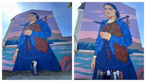 O novo mural da Ghaiteira en Ortigueira