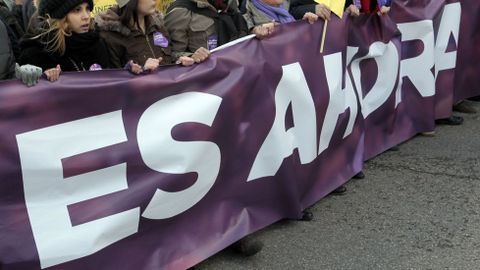 Simpatizantes de Podemos en una reciente manifestaci�n en Madrid