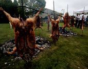 Los cochinillos fueron preparados por expertos cocineros de Mora�a.