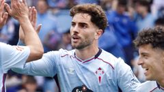 El futbolista del Celta Javi Rueda, celebrando un gol de su equipo ante el Elche.