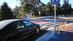 Pasos sobreelevados o lombos en la subida a Montecelo, en Pontevedra