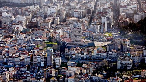 Vista aérea de Vigo.